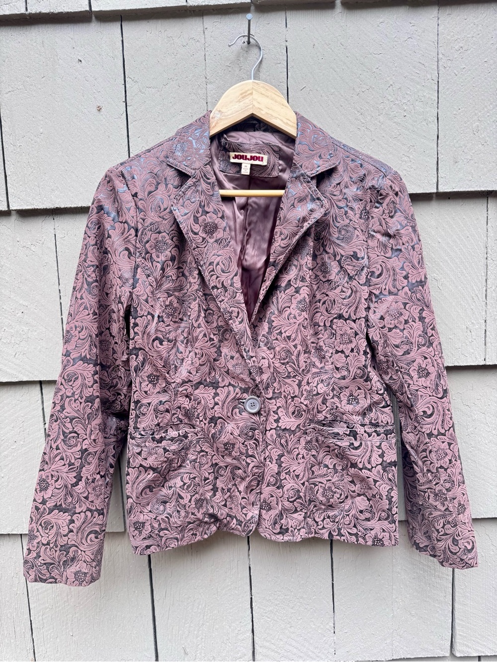 Paisley Design Jou Jou Faux Leather Jacket
